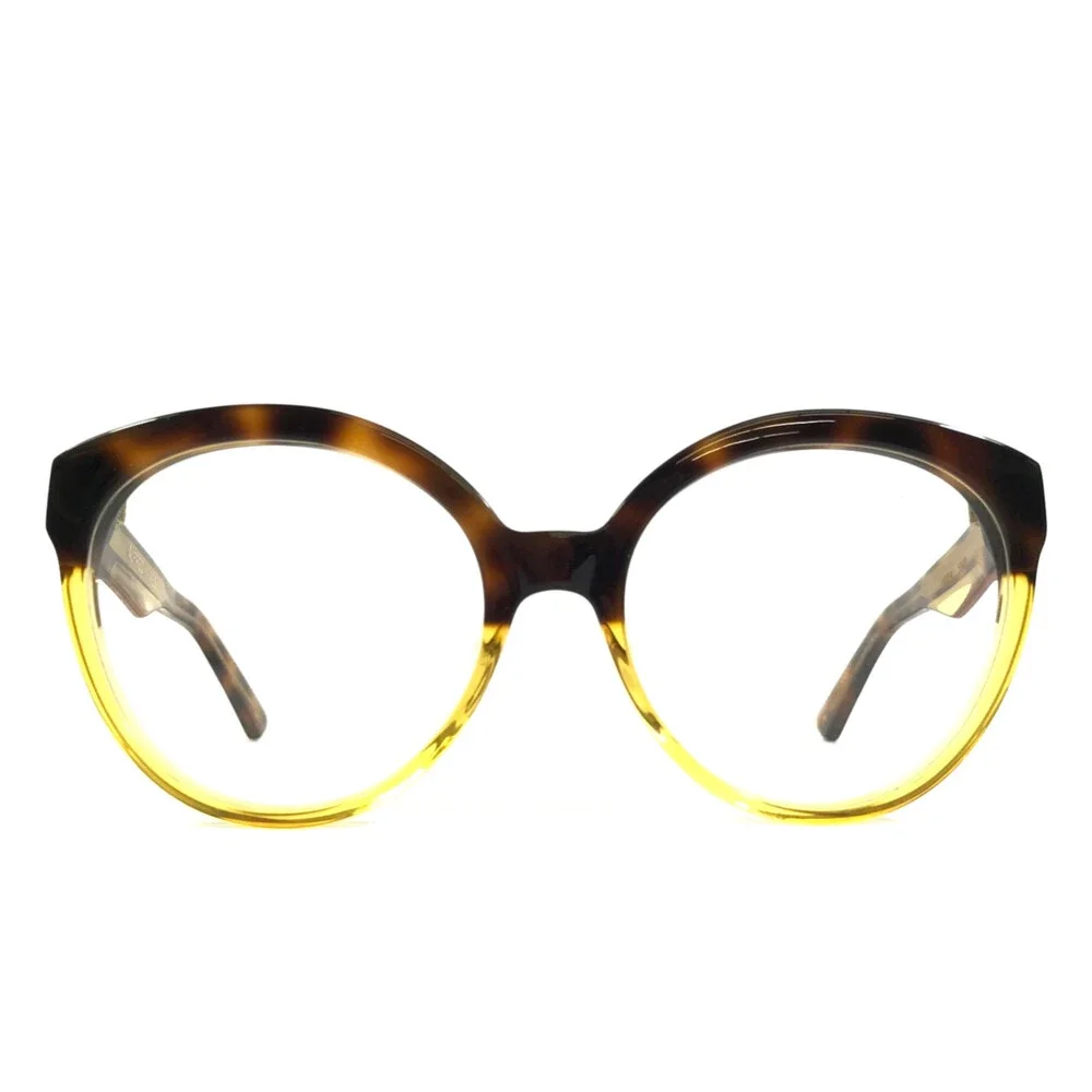 Alfred Kerbs Eyeglasses Frames ANDREA YW Yellow Brown Tortoise 53-18-145